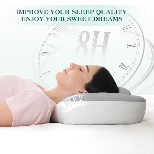 LTHTRADE Cervical Pillow for Neck and Shoulder Support, Ergonomic Memory Foam Contour Pillows with Adjustable Dual Heights & Breathable Cover for Side Back Stomach Sleepers(Grey) - Image 4