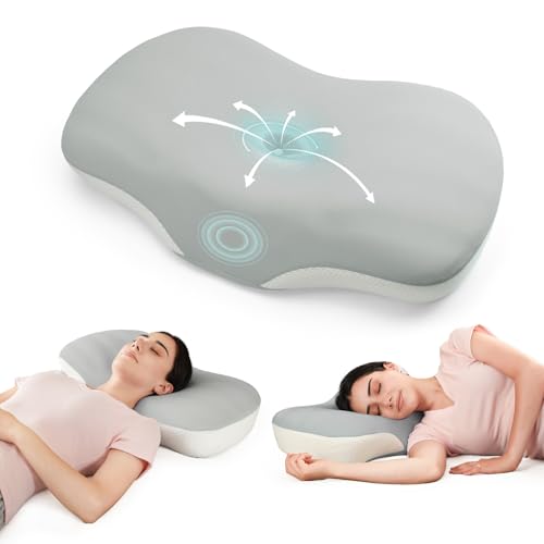 LTHTRADE Cervical Pillow for Neck and Shoulder Support, Ergonomic Memory Foam Contour Pillows with Adjustable Dual Heights & Breathable Cover for Side Back Stomach Sleepers(Grey) - Image 1