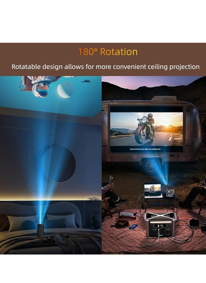 JAJEEK Mini 4K Native 1080P Smart Projector – Android TV 11.0, WiFi & Bluetooth, Auto Keystone, 10000 Lumens, 180-Degree Rotation, Short Throw – Ultimate Home Theater Experience  - Image 3
