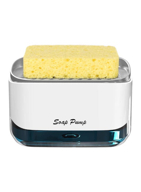 Kitchen Dish Soap Dispenser with Sponge Holder, 2-in-1 Countertop Soap Pump with Sponge, Sink Dishwashing Liquid Hand Soap Dispenser for Bathroom Kitchen - Sponge Included | 350ML