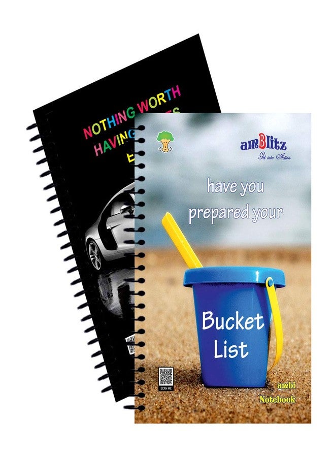 amblitz Notebook | 200 Pages | Pack of 2 Notebooks | Ruled Single Line | Short Size A5 | Contains Coloured Pages | 5 Different Colors | Code 1024 | - Image 1