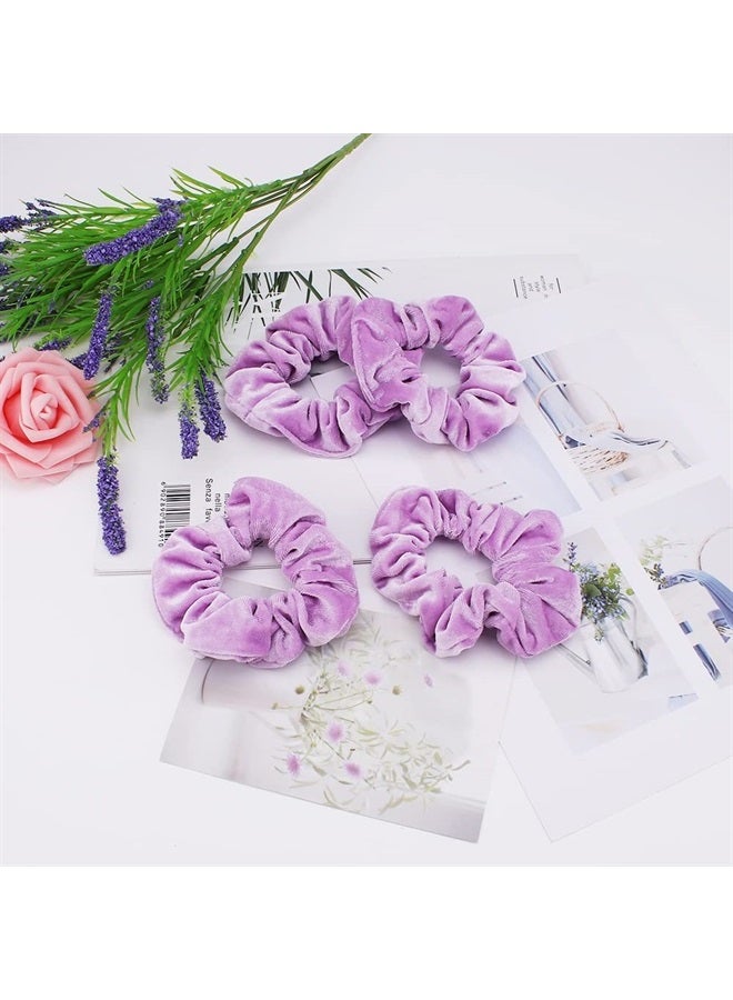 20 Pcs Light Purple Scrunchies, Didder Velvet Scrunchies, Scrunchies for Hair Velvet Hair Scrunchies, Soft Elastics Bobbles Ropes Scrunchie Cute Scrunchies for Women Girls Hair Accessories