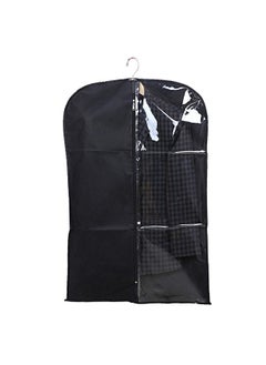 Kuber Industries Kuber Industries Half Transparent Blazer Cover|Suit covers with zip for Men, Women|Cloth Organizer for Wardrobe|Transparent Window & Premium Zipper|Pack of 12 (Black)  - Image 2