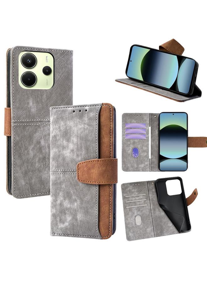 اس-توب جراب لهاتف Redmi Note 14 4G مقاس 163.25 مم مصنوع من الجلد الملون وملمس الجلد ومضاد لتقنية RFID - Image 1