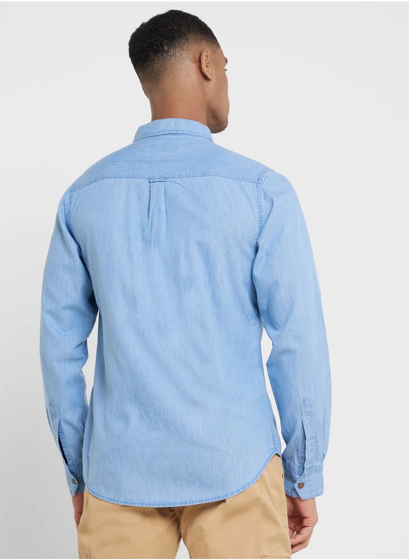 توماس سكوت Thomas Scott Men Blue Smart Slim Fit Opaque Casual Shirt