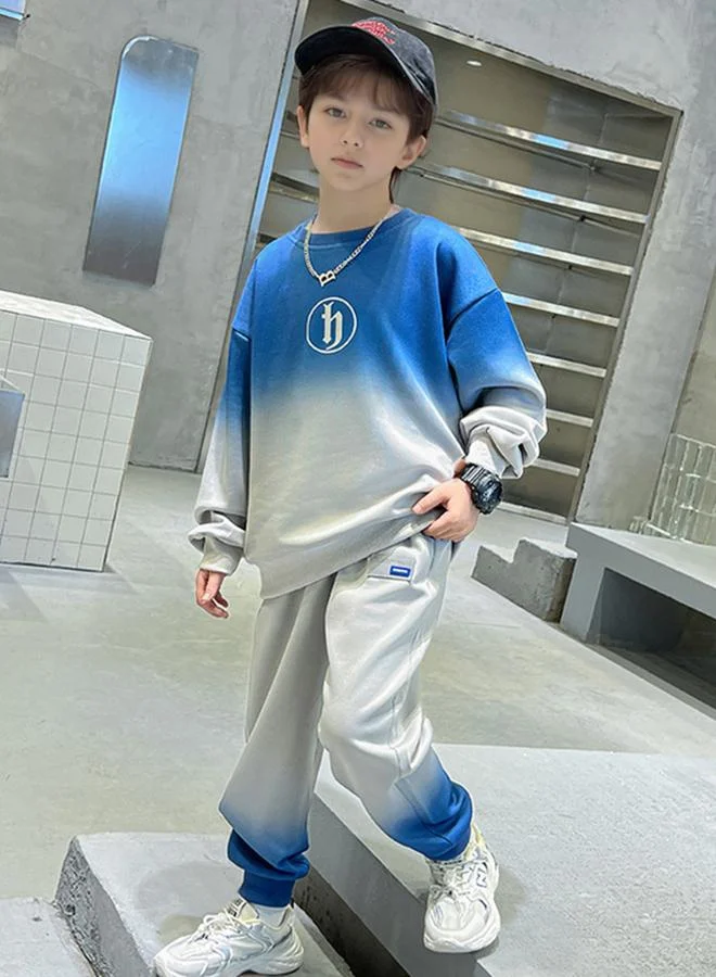 Take Two Take Two Blue Ombre Look Sweatshirt and Joggers Set