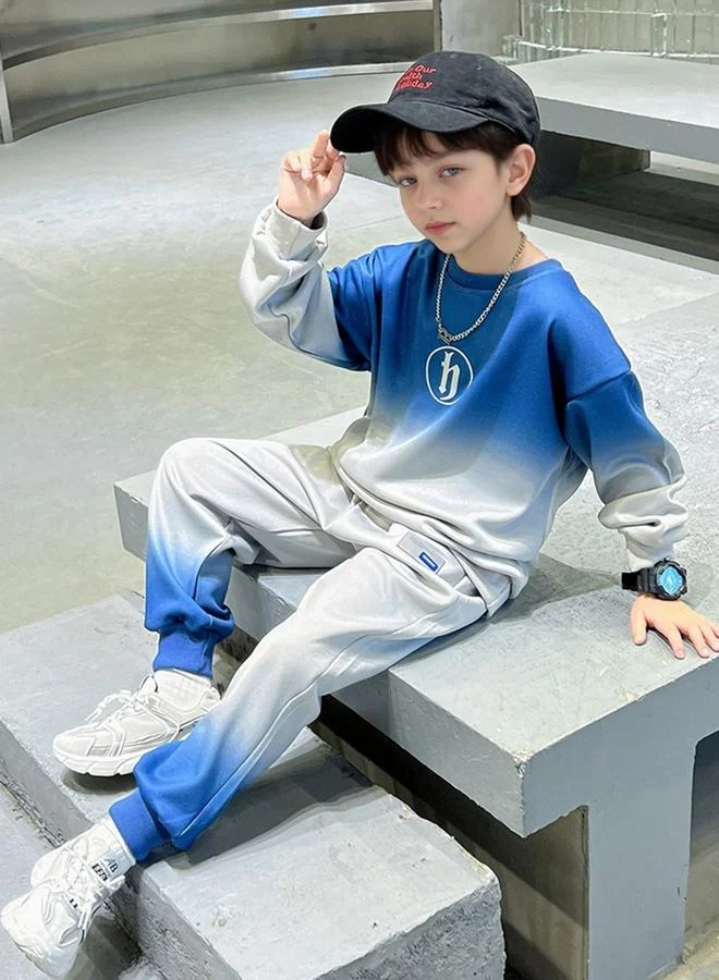 Take Two Take Two Blue Ombre Look Sweatshirt and Joggers Set