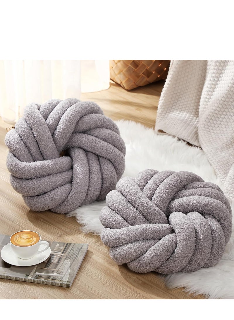 Vparty Handcrafted Decorative Throw Pillow – Soft Knotted Round Cushion (35x35cm), Stylish Accent Pillow for Sofa, Couch, Bed, Living Room, Bedroom, Modern Home Decor, Comfortable Handmade Design for Living Room and Bedroom Accessories  - Image 4