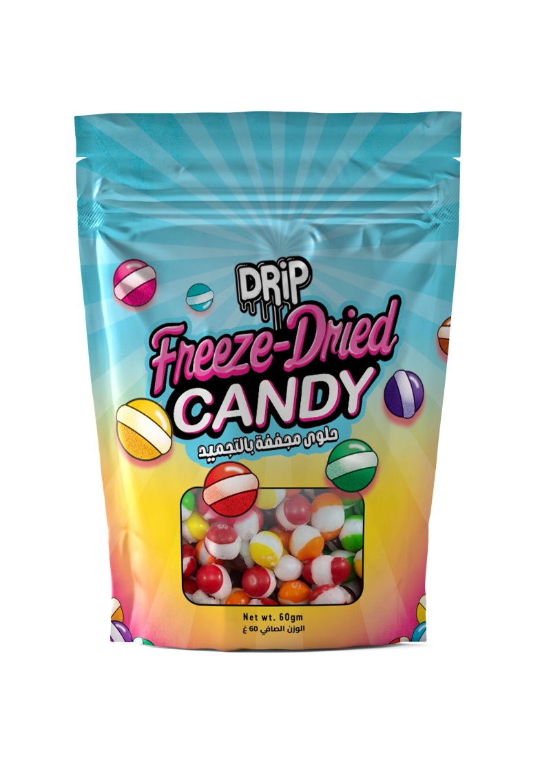 DRIP Freeze Crunchy Skittles-Style Fruit Candy 60gm - Image 1
