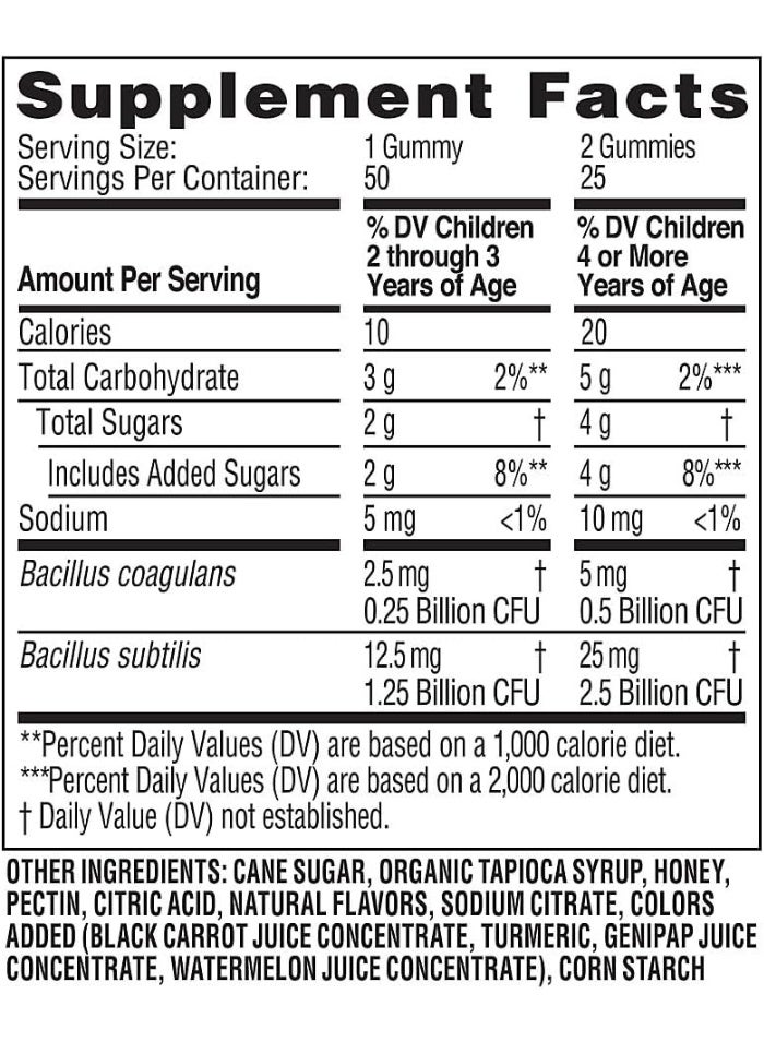 Zarbee's Kid's Daily Probiotic Blend Gummies with 2 Strains for Digestive Support; Easy To Chew; Kids Daily Probiotics Gummies; Gluten-Free & Drug-Free; Ages 2+; Natural Fruit Flavors; 50 Count - Image 2