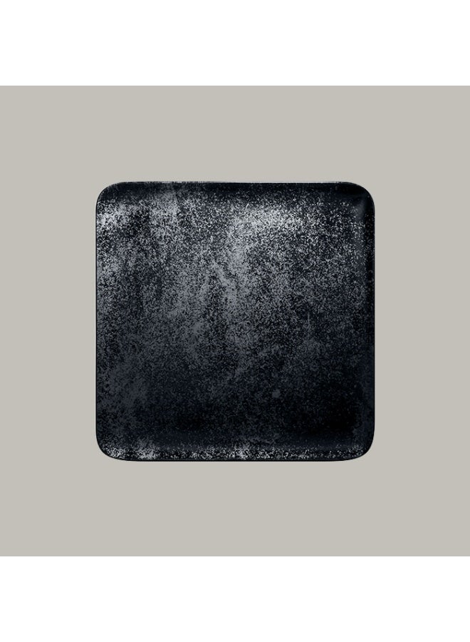 راك بورسلين طبق مربع من البورسلين من مجموعة كاربون من RAK، بورسلين فاخر مقاوم للغاية، مقاس 30 سم / 11.8 بوصة، رقم الموديل KRAUSP30 – طبق مربع أنيق ومتعدد الاستخدامات، آمن للاستخدام في الفرن والميكروويف وغسالة الصحون، أواني طعام فاخرة للمطاعم والفنادق والمنازل، مناسب لتقديم السوشي والمقبلات والأطباق الرئيسية والحلويات، تصميم عصري باللون الأسود مع رقائق كريستالية، بورسلين احترافي متين، سهل الصيانة، مثالي لتقديم الطعام بأسلوب فاخر - Image 1