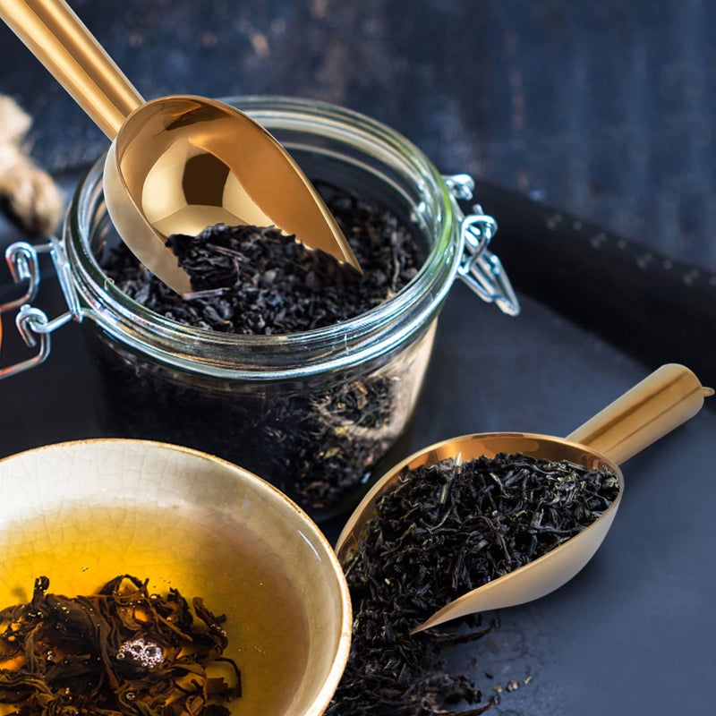 TeamFar Mini Scoop Set of 4, 3 Oz Small Canister Jar Gold Candy Utility Scoops Stainless Steel for Kitchen Scooping, Healthy & Dishwasher Safe - Image 4