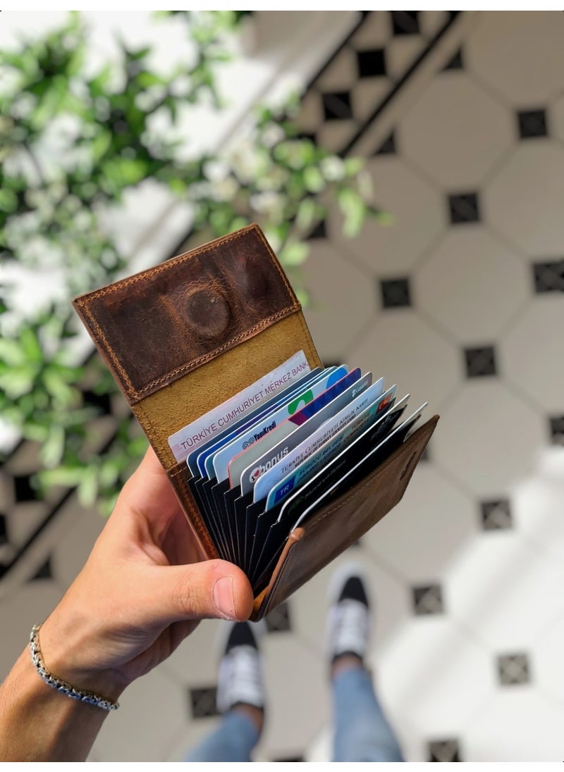 VISSO - 660 Genuine Leather Personalized Accordion Fan Card Holder Wallet with Strong Magnet Lock - For Men and Women - (Patented) - Image 1