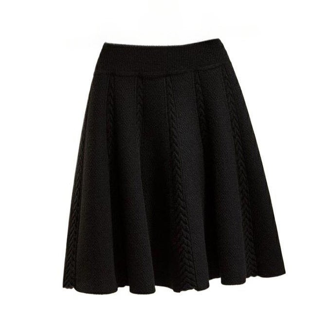 Thickened New Style Large Swing Knitted Short Skirt Loose High Waist Design Knitted Wool A- Line Skirt Umbrella Skirt - Image 2