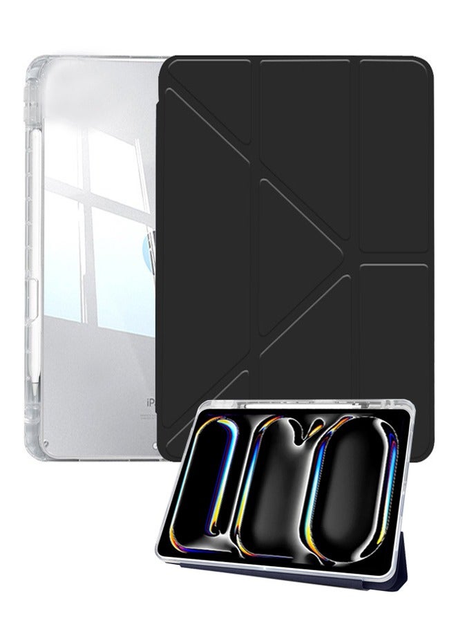 for Honor Pad 9 12.1 Inch Case Cover, Triple Fold Y-shaped Design, Multi Angle, Leather Tablet Cover With Pen Slot, Automatic Wake-up/sleep, Black  - Image 1