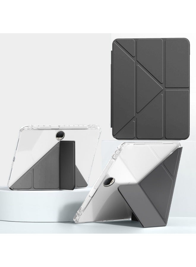 for Honor Pad 9 12.1 بوصة غطاء الحالة, ثلاثي طي تصميم على شكل Y, زاوية متعددة, الجلد غطاء اللوح مع فتحة القلم, تلقائي الاستيقاظ / النوم, أسود - Image 1