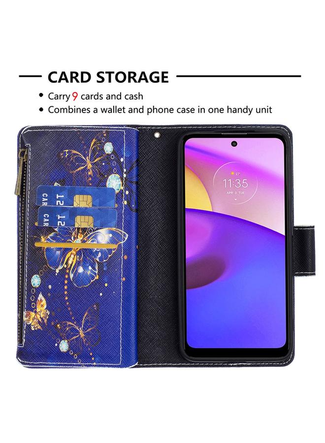 إيروريكس جراب لهاتف موتورولا موتو E40 / E30 بنمط رسم ملون وسحاب من الجلد - Image 4