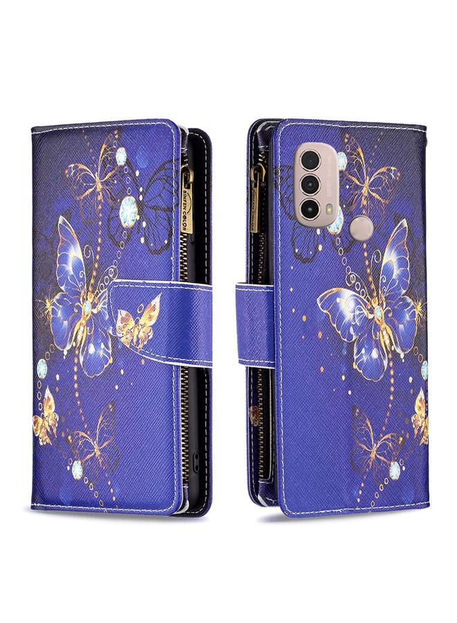 إيروريكس جراب لهاتف موتورولا موتو E40 / E30 بنمط رسم ملون وسحاب من الجلد - Image 2