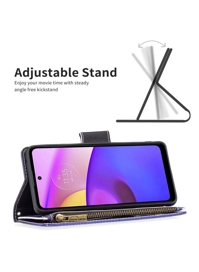 إيروريكس جراب لهاتف موتورولا موتو E40 / E30 بنمط رسم ملون وسحاب من الجلد - Image 3