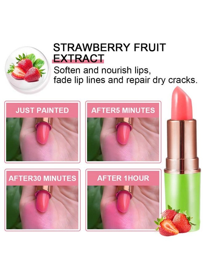 بينج بروش أحمر شفاه متغير اللون من كوين، ملمع شفاه يدوم طويلاً من Ph Mood، مرطب شفاه كوري، مجموعة أحمر شفاه مرطب ملون بنكهة الفراولة (قطعتان، قطعتان (عبوة واحدة)) - Image 2