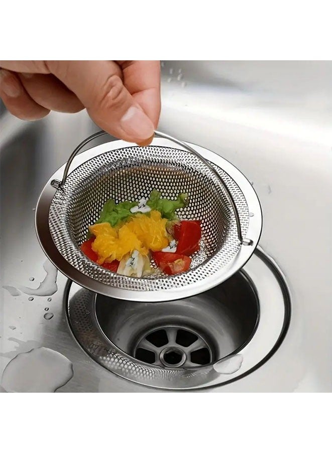 Stainless Steel Bathtub Hair Catcher Stopper, Shower Drain Hole Filter With Handle, Metal Sink Strainer, Floor Drain For Kitchen(1Pc)  - Image 1