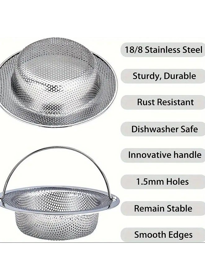 Stainless Steel Bathtub Hair Catcher Stopper, Shower Drain Hole Filter With Handle, Metal Sink Strainer, Floor Drain For Kitchen(1Pc)  - Image 4