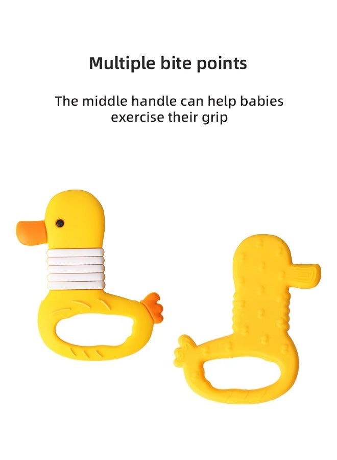 Twisoo Cute Duck Silicone Baby Teether - Food Grade, BPA-Free, High-Temp Resistant, Easy to Clean - Image 3