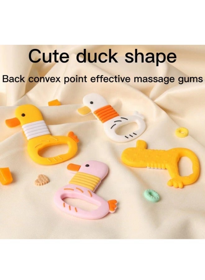 Twisoo Cute Duck Silicone Baby Teether - Food Grade, BPA-Free, High-Temp Resistant, Easy to Clean - Image 4