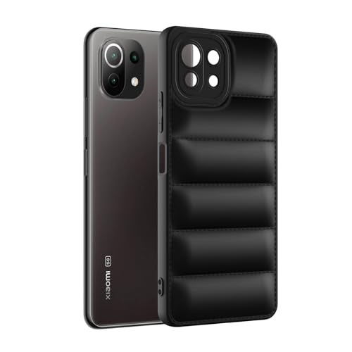 Plus Puffer Case Camera Protection Soft Back Cover for Mi 11 Lite NE 5G | Mi 11 Lite - Black - Image 3