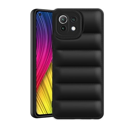 Plus Puffer Case Camera Protection Soft Back Cover for Mi 11 Lite NE 5G | Mi 11 Lite - Black - Image 1