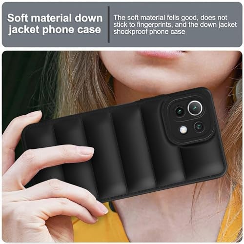 Plus Puffer Case Camera Protection Soft Back Cover for Mi 11 Lite NE 5G | Mi 11 Lite - Black - Image 5