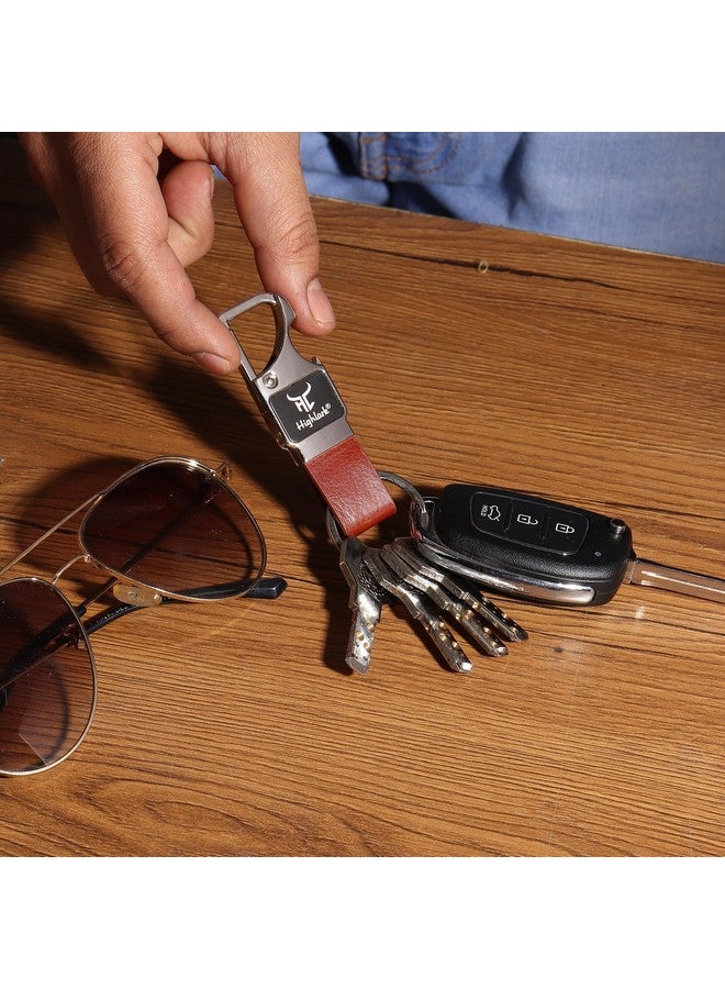 Highlark® Keychain with Faux Leather Loop | Uses For Home, Office, Car & Bike Keyring | Durable & Stylish Key Holder | Carabiner with Bottel opener keychain for Men & Women (Set of 3) - Image 2