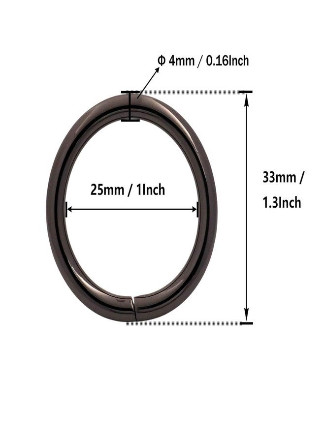 BIKICOCO 1'' Metal O-Ring Buckle Connector Round Loops Non Welded for Bags Webbing Purse and Belt Straps, Gunmetal X 20 Pcs - Image 2