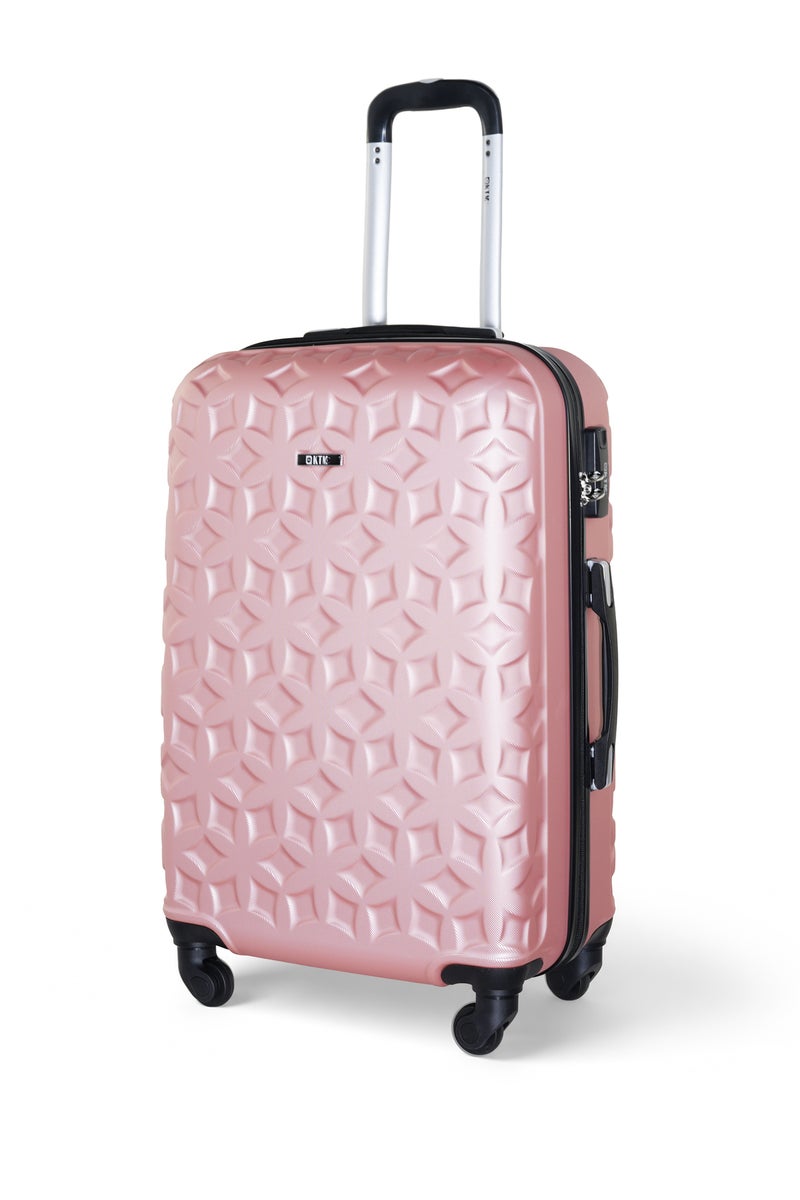 KTMC ABS Luggage 28 inches Checked Suitcases, KTMC-9191 Rose Gold - Image 1