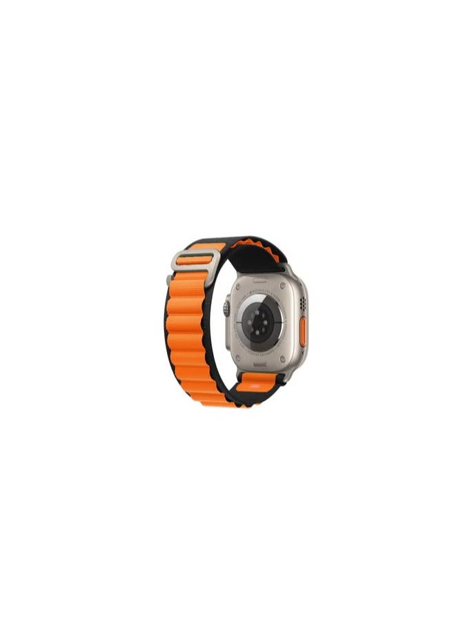 CATANES Alpine Loop Band 49mm 45mm 44mm for Apple Watch Series Ultra/8/SE/7/6/5/4/3/2/1 Nylon Woven Textile Loop Sport Strap Wristband Orange/Black - Image 3