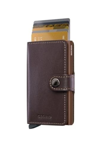 SECRID The MiniWallet is compact in size but has a surprising capacity The outer leather lining can hold bills receipts and cards while in the Cardprotector in all Chocolate - Image 3
