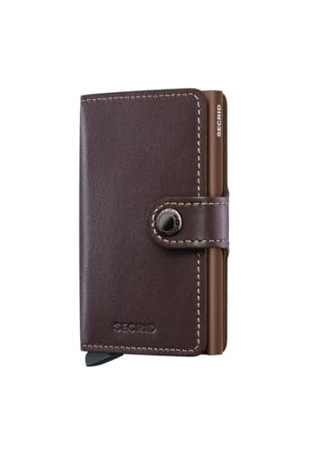 SECRID The MiniWallet is compact in size but has a surprising capacity The outer leather lining can hold bills receipts and cards while in the Cardprotector in all Chocolate - Image 1
