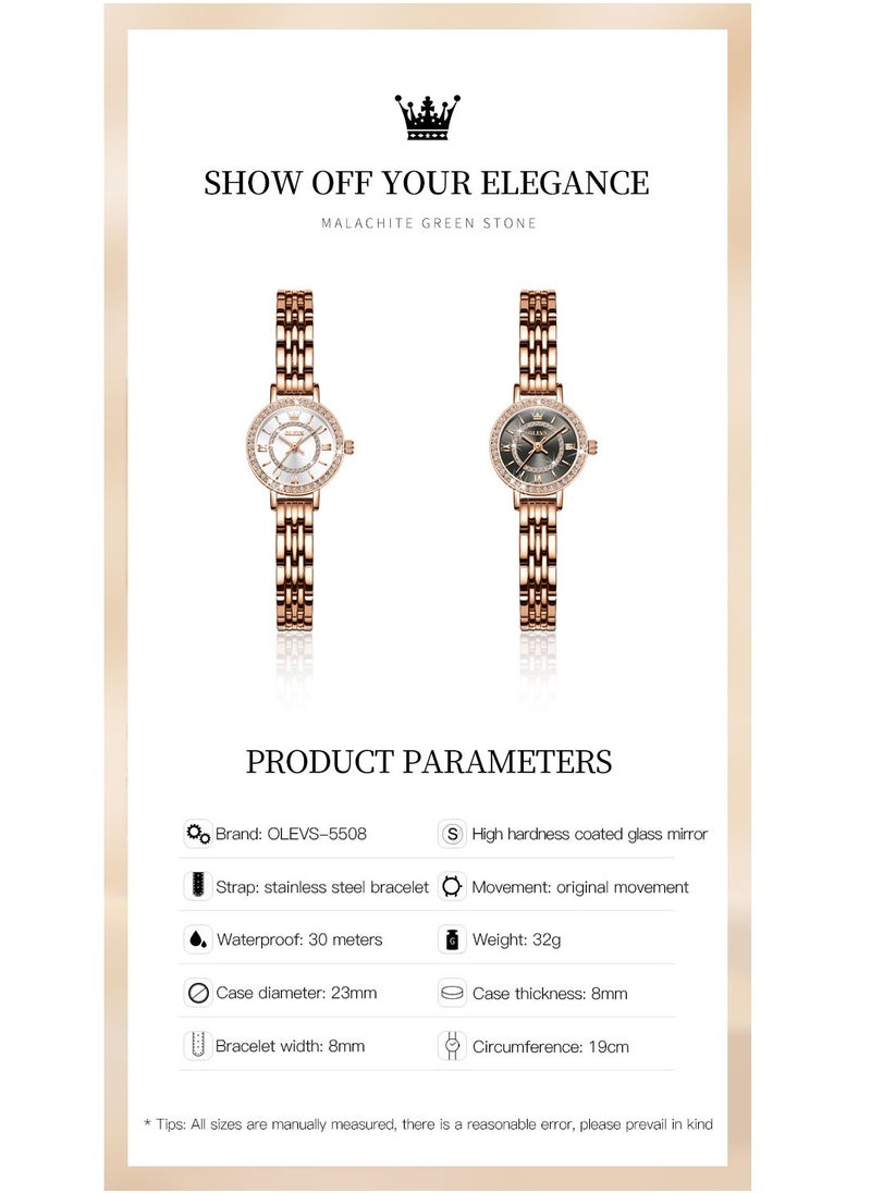OLEVS - Watches for Women Fashion Stainless Steel Water Resistant Watch Gold 5508 - Image 1