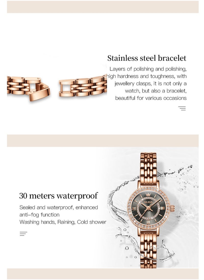 OLEVS - Watches for Women Fashion Stainless Steel Water Resistant Watch Gold 5508 - Image 1