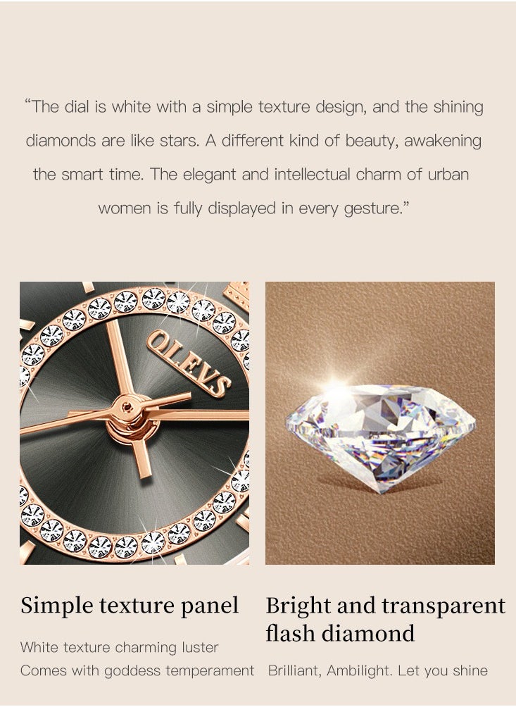 OLEVS - Watches for Women Fashion Stainless Steel Water Resistant Watch Gold 5508 - Image 1