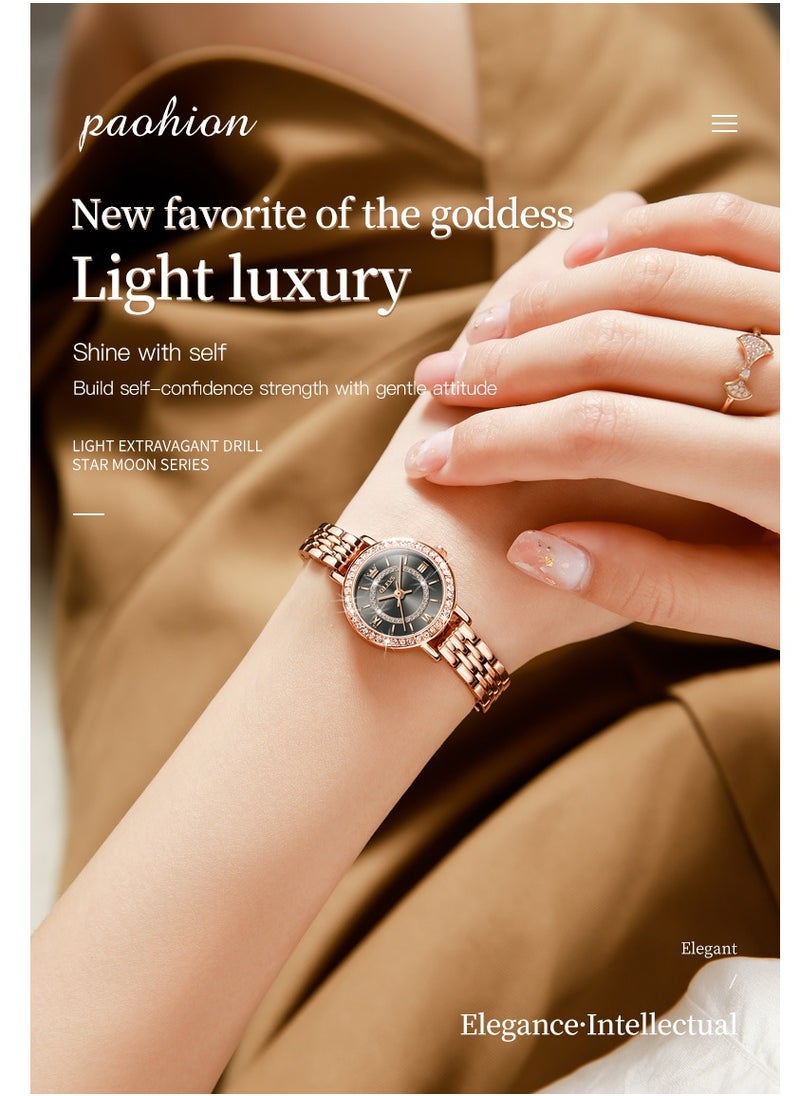 OLEVS - Watches for Women Fashion Stainless Steel Water Resistant Watch Gold 5508 - Image 1