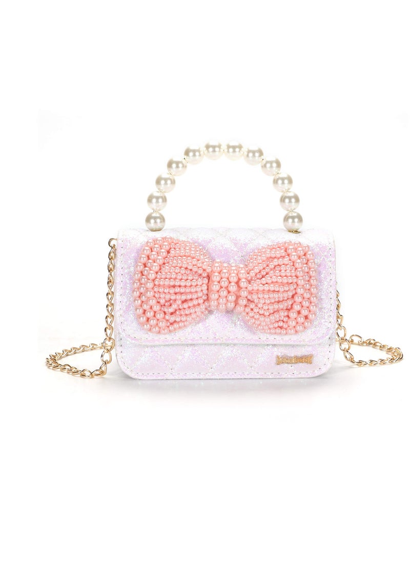 Excefore - Girls Bow Purse, Little Girl Purse, Kids Baby Sparkly Bow Handbags, Small Crossbody Shoulder Bags, Travel Shoulder Crossbody Bag, Gifts for Little Girls - Image 1
