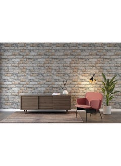 Home Gallery Brick Texture Watercolor Stone Decors Fabric Wallpaper Covers An Area ​​Up To 4.2Mx3M With Adhesive  And Smoothing Tool  - Image 2