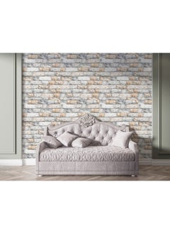 Home Gallery Brick Texture Watercolor Stone Decors Fabric Wallpaper Covers An Area ​​Up To 4.2Mx3M With Adhesive  And Smoothing Tool  - Image 4