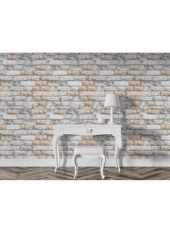 Home Gallery Brick Texture Watercolor Stone Decors Fabric Wallpaper Covers An Area ​​Up To 4.2Mx3M With Adhesive  And Smoothing Tool  - Image 1