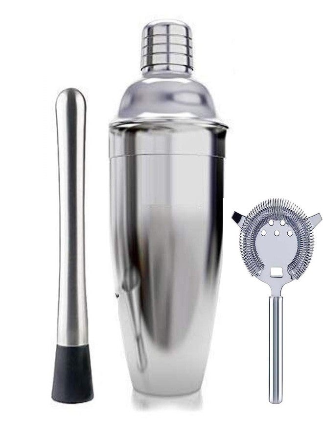 Devanjana™ Professional Bar Set Cocktail Shaker with Stainless Steel Mudler,Hawthorne bar strainerBartender Tool Kit 3 Pcs Set - Image 1