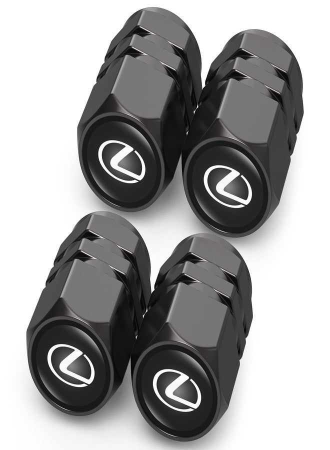 DSVI Tire Valve Caps, Valve Stem Caps Fit Lexus ES350 GS350 GS300h GS450h is300 es350 ls460 rx350 NX300h, Alloy Car Tire Caps for Corrosion Resistant Leak-Proof Car Accessories, Black - Image 1