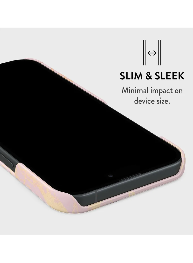 بورجا جراب iPhone 15، قطعتان من الغلاف الصلب + بطانة داخلية من السيليكون TPU، ممتص للصدمات، سهل الوصول إلى جميع المنافذ، إطار مرتفع لحماية الشاشة والكاميرا، طباعة عالية الجودة لا تتلاشى أبدًا، ذهبي خوخي