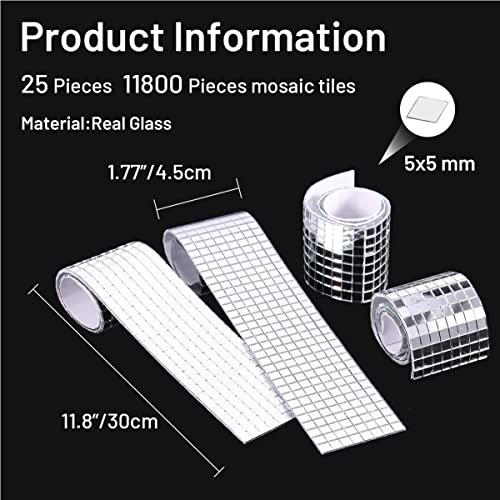 PP OPOUNT 11800 PCS Disco Ball Tiles, 5 x 5 mm Self-Adhesive Disco Ball Tiles for Crafts, MirrorTiles for Art Collage, DIY Disco Balls, Indoor Outdoor Decoration, DIY Craft Decoration - Image 5