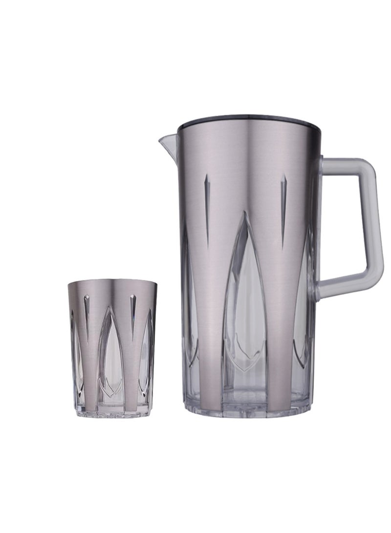 Alsaif Gallery Acrylic Jug Set with 6 Modern Design Cups – Perfect for Serving Juices and Cold Beverages in Style - Image 2